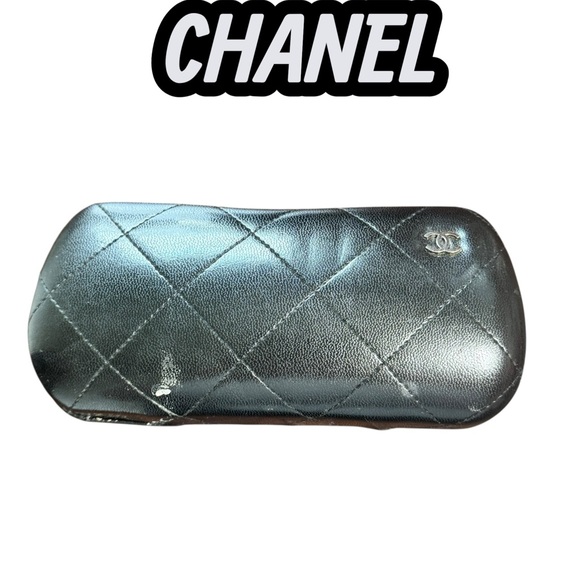 CHANEL Accessories - CHANEL Metallic Quilted Eyewear Case